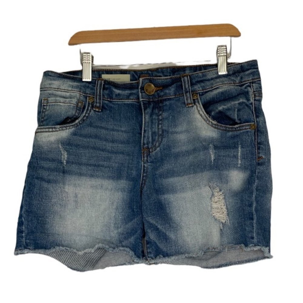 KUT from the Kloth Gidget Frey Short Denim Shorts Womens Size 4 Distressed
